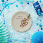 キャンディーケインギンガーブレッドボーイ紙プレート ペーパープレート (パーティー)