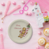 キャンディーケインギンガーブレッドボーイ紙プレート ペーパープレート (パーティー)