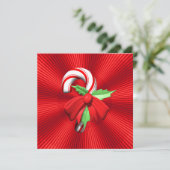 キャンディーケインクリスマスパーティの招待状 招待状 (スタンド正面)