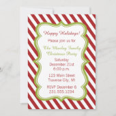 キャンディーケインクリスマスパーティの招待状 招待状 (正面)