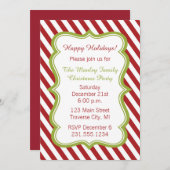 キャンディーケインクリスマスパーティの招待状 招待状 (正面/裏面)
