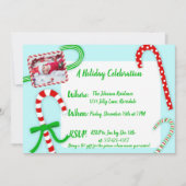 キャンディーケインクリスマスパーティー 招待状 (正面)