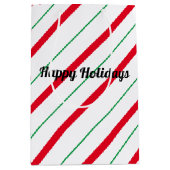 キャンディーケインクリスマスホリデー抱き枕 ミディアムペーパーバッグ (正面)