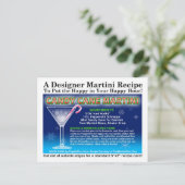 キャンディーケインクリスマスマルティーニレシピはがき ポストカード (スタンド正面)