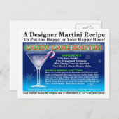 キャンディーケインクリスマスマルティーニレシピはがき ポストカード (正面/裏面)