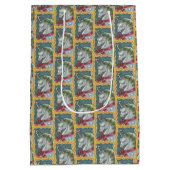 キャンディーケインクリスマスユニコーン馬媒体抱き枕 ミディアムペーパーバッグ (裏面)