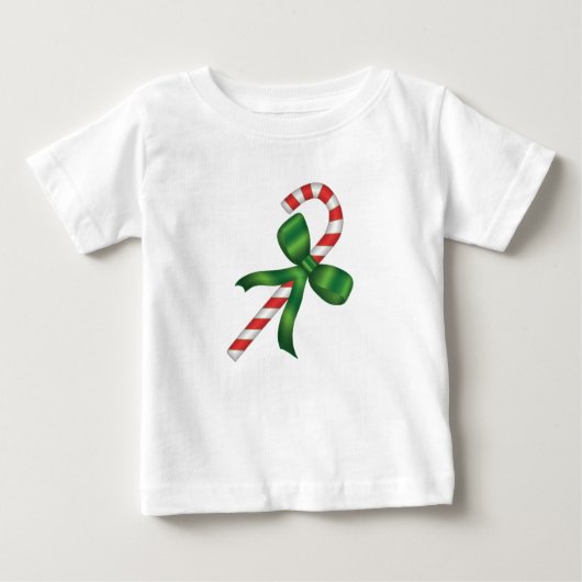 キャンディーケイングリーンボウホリデークリスマスTシャツ ベビーTシャツ (正面)