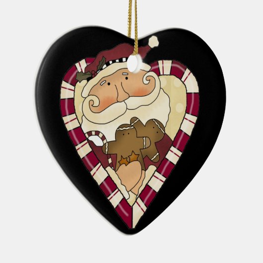 キャンディーケインサンタオーナメント セラミックオーナメント (右)