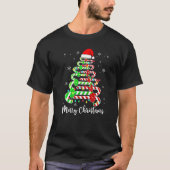 キャンディーケインサンタハットクリスマスツリーおもしろいクリスメリーム Tシャツ (正面)