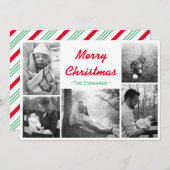 キャンディーケインストライプクリスマスカード シーズンカード (正面/裏面)