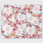 キャンディーケインスワールキャンディーズ包装紙 ラッピングペーパー (フラット)