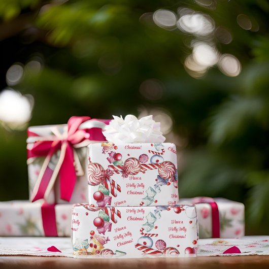 キャンディーケインスワールキャンディーズ包装紙 ラッピングペーパー