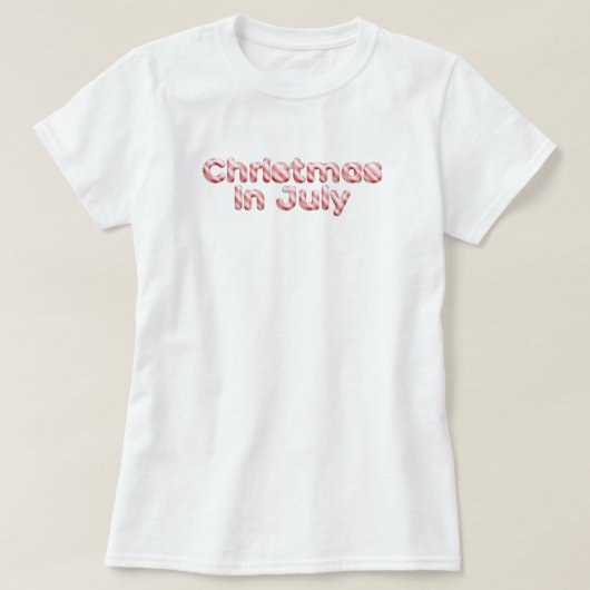 キャンディーケインタイポグラフィクリスマスクリスマスシーズン7月 Tシャツ (デザイン正面)