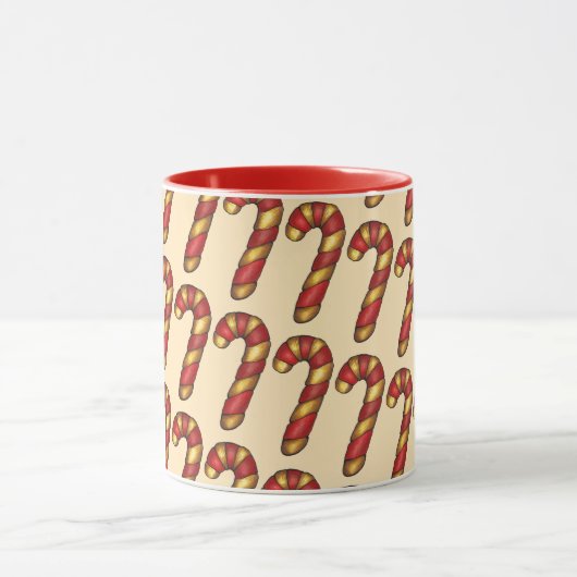 キャンディーケインツイストクリスマスクッキーホリデイベーキング マグカップ (中央)