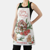 キャンディーケインハウスジンジャーブレッドマンポインセティアパイン エプロン (インサイチュ)