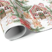 キャンディーケインハウス、ジンジャーブレッドマン、ポインセチア ラッピングペーパー (ロールコーナー)