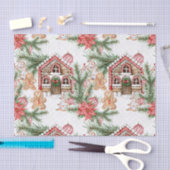 キャンディーケインハウス、ジンジャーブレッドマン、ポインセチア 薄葉紙 (クラフト)