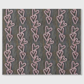 キャンディーケインハートオンバーンウッド ラッピングペーパー (フラット)