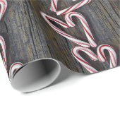 キャンディーケインハートオンバーンウッド ラッピングペーパー (ロールコーナー)