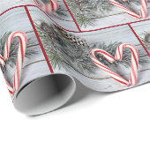 キャンディーケインハートオンバーンウッド ラッピングペーパー (ロールコーナー)