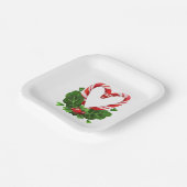 キャンディーケインハートクリスマスホリデーズスウィートフェスティバル ペーパープレート (傾斜あり)