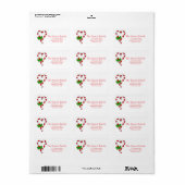 キャンディーケインハートクリスマス住所 シール (フルシート)