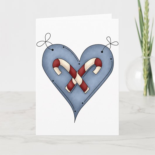 キャンディーケインハートグリーティングカード シーズンカード