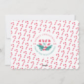 キャンディーケインハートグリーンパインクリスマスクレストフォト シーズンカード (裏面)