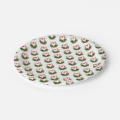 キャンディーケインハートホリデーラブメリークリスマス ペーパープレート (アングル)