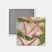 キャンディーケインハート磁石 マグネット (正面/裏面)