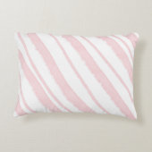 キャンディーケインピンクストライプの赤面水彩 アクセントクッション (裏面)