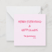 キャンディーケインピンクハッピーホリデーズメリーすべて ノートカード (正面)