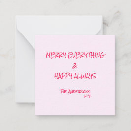 キャンディーケインピンクハッピーホリデーズメリーすべて ノートカード