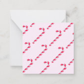 キャンディーケインピンクハッピーホリデーズメリーすべて ノートカード (裏面)