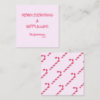 キャンディーケインピンクハッピーホリデーズメリーすべて ノートカード