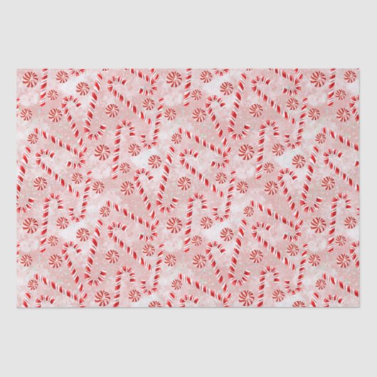 キャンディーケインピンク包み紙 薄葉紙 (正面)