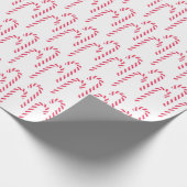 キャンディーケインペパーミントクリスマスホリデーレッドホワイト ラッピングペーパー (角)