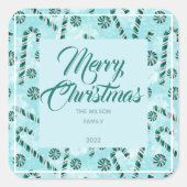 キャンディーケインペパーミント スクエアシール (正面)