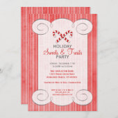 キャンディーケインホリデーパーティ招待状 招待状 (正面/裏面)