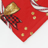 キャンディーケインホリーすてきフェスティバルモダンクリスマス フリースブランケット (角)