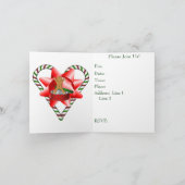 キャンディーケインボウクリスマスホリデーパーティー招待状 招待状 (内部)