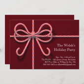 キャンディーケインボウホリデーパーティ招待状 招待状 (正面/裏面)