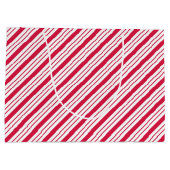 キャンディーケインポインセチア抱き枕 ラージペーパーバッグ (裏面)