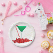 キャンディーケインマルティニガラス紙プレート ペーパープレート (パーティー)