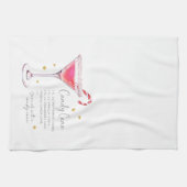 キャンディーケインマルティーニドリンクホリデークリスマスレシピ キッチンタオル (横)