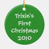 キャンディーケインヨークシャーテリアテリアオーナメント セラミックオーナメント (裏面)