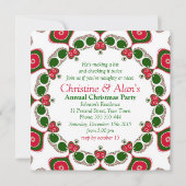 キャンディーケインラブハートクリスマスパーティの招待状 招待状 (裏面)