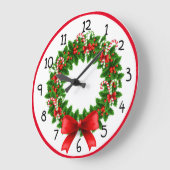 キャンディーケインリース ラージ壁時計 (傾斜)