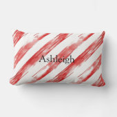 キャンディーケインレッドストライプクリスマスクリスマス ランバークッション (正面)
