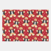 キャンディーケインレッドストライプクリスマスサンタ ラッピングペーパーシート (正面2)